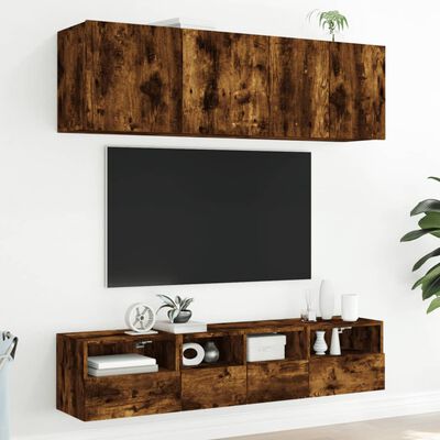 vidaXL Nástěnná TV skříňka kouřový dub 40x30x30 cm kompozitní dřevo