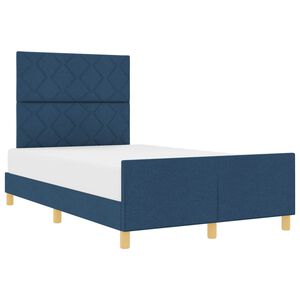 vidaXL R&aacute;m postele s čelo Modr&aacute; 120 x 200 cm textil