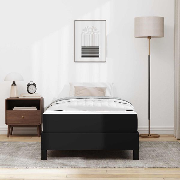 vidaXL R&aacute;m postele s matrac&iacute; Čern&aacute; 90 x 200 cm textil