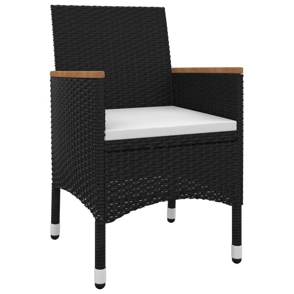 vidaXL 3d&iacute;ln&yacute; zahradn&iacute; j&iacute;deln&iacute; set s podu&scaron;kami polyratan a sklo