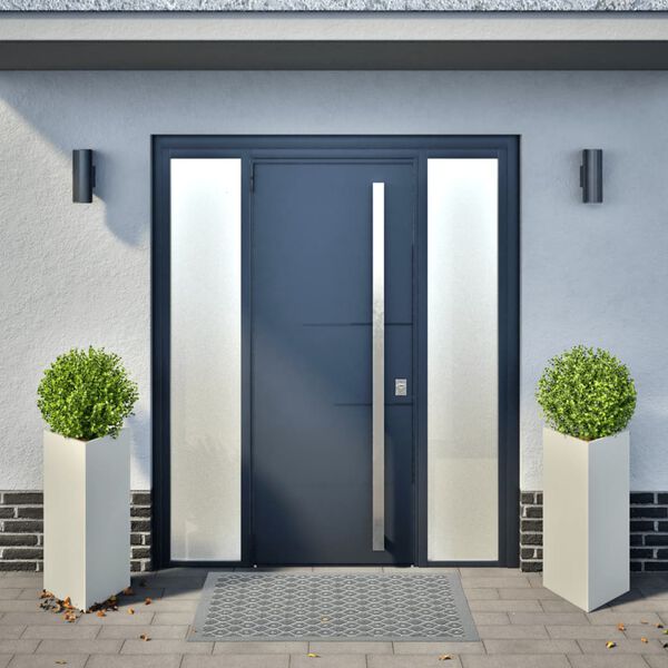 vidaXL Zahradn&iacute; truhl&iacute;ky 2 ks b&iacute;l&eacute; troj&uacute;heln&iacute;kov&eacute; 40x34,5x70 cm ocel