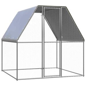 vidaXL Klec pro kuřata stř&iacute;brn&aacute; a &scaron;ed&aacute; 2 x 2 x 2 m pozinkovan&aacute; ocel