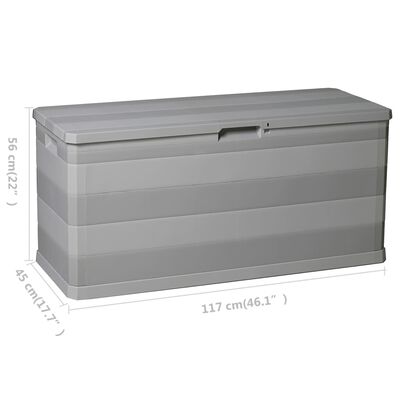vidaXL Zahradní úložný box šedý 117 x 45 x 56 cm
