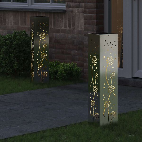 vidaXL Sol&aacute;rn&iacute; LED Cestovn&iacute; Světlo 2 pcs Rezav&aacute; Pozinkovan&yacute;