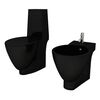 vidaXL Keramick&eacute; WC a bidet čern&eacute;