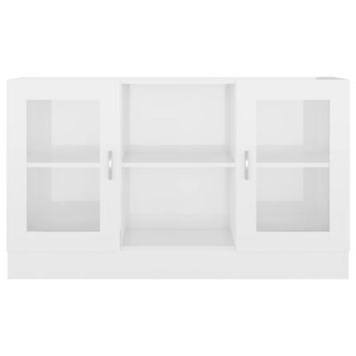 vidaXL Prosklená skříň bílá vysoký lesk 120 x 30,5 x 70 cm dřevotříska