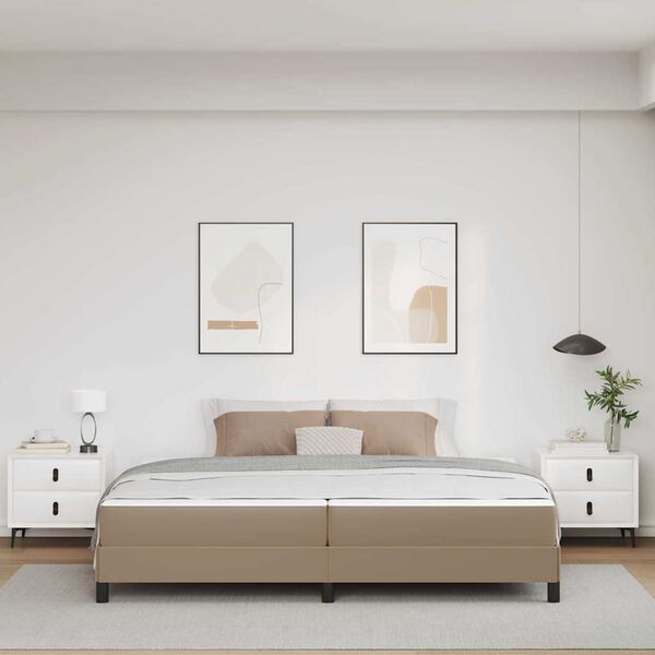 vidaXL R&aacute;m postele s matrac&iacute; Cappuccino 200 x 200 cm textil