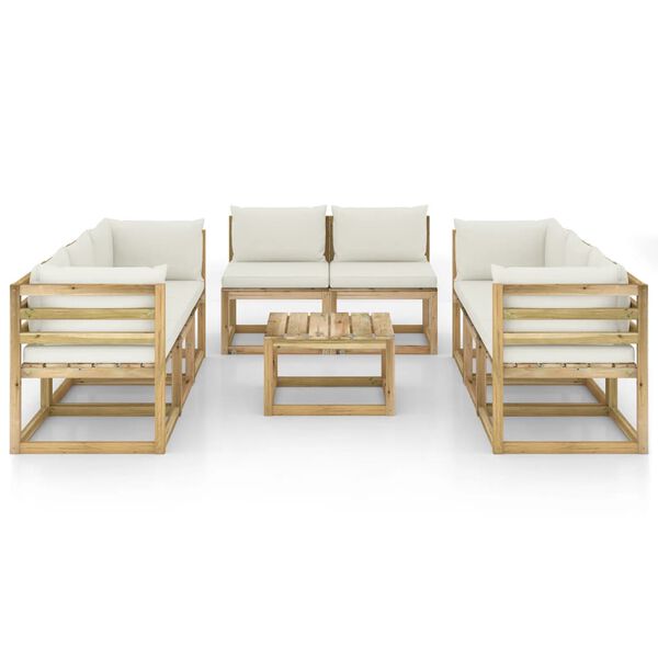 vidaXL 9d&iacute;ln&aacute; zahradn&iacute; sedac&iacute; souprava a podu&scaron;ky impregnovan&aacute; borovice