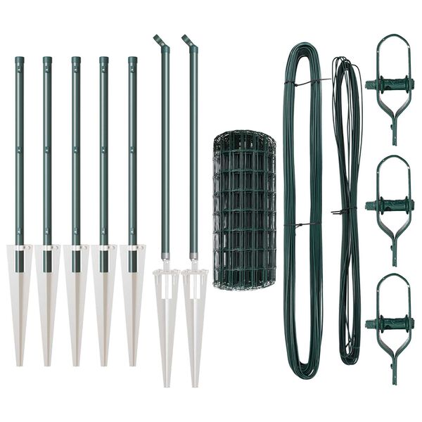 vidaXL Plot s sloupkem Zelen&aacute; 0,6 x 10 m Ocel a PVC