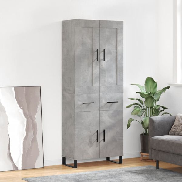 vidaXL Skříň highboard betonově šedá 69,5x34x180 cm kompozitní dřevo
