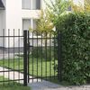 vidaXL Zahradn&iacute; branka s obloukem ocelov&aacute; 1 x 1,2 m čern&aacute;