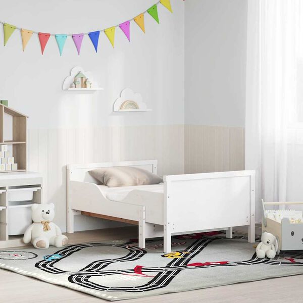 vidaXL R&aacute;m postele s matrac&iacute; B&iacute;l&aacute; 80 x 200 cm Masivn&iacute; borov&eacute; dřevo