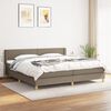 vidaXL Box spring postel s matrac&iacute; taupe 200x200 cm textil
