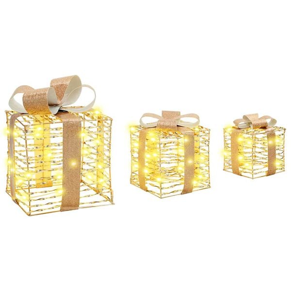 vidaXL D&aacute;rkov&aacute; krabice 3 pcs Tepl&aacute; b&iacute;l&aacute; 20 x 20 x 20 cm PET