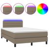 vidaXL Box spring postel s matrac&iacute; a LED taupe 120x190 cm textil