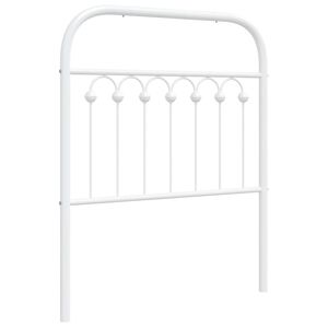 vidaXL Kovov&eacute; n&aacute;hradn&iacute; čelo postele b&iacute;l&eacute; 75 cm