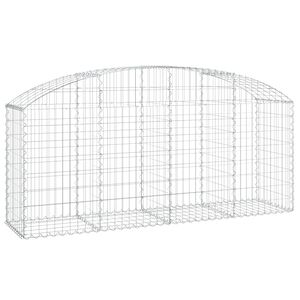 vidaXL Klenut&yacute; gabionov&yacute; ko&scaron; 200 x 50 x 80/100 cm pozinkovan&eacute; železo