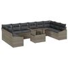 vidaXL Set pohovek s pol&scaron;t&aacute;řem 11 pcs &Scaron;ed&aacute; polyratan