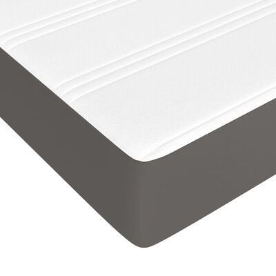 vidaXL Taštičková matrace šedá 80 x 200 x 20 cm umělá kůže