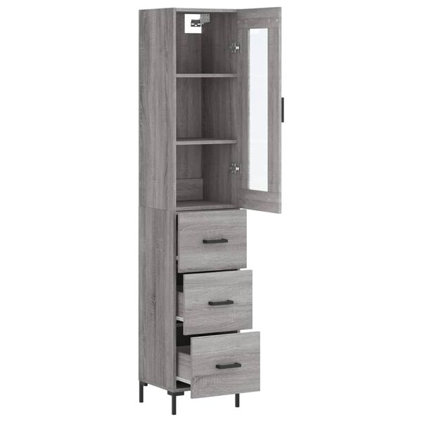 vidaXL Skř&iacute;ň highboard &scaron;ed&aacute; sonoma 34,5 x 34 x 180 cm kompozitn&iacute; dřevo