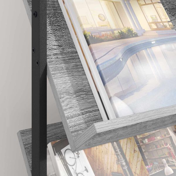 vidaXL Reg&aacute;l na časopisy s polic&iacute; &Scaron;ed&aacute; Sonoma 68 x 40 x 123.5 cm