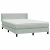 vidaXL Box spring postel s matrac&iacute; světle &scaron;ed&aacute; 140x210 cm samet