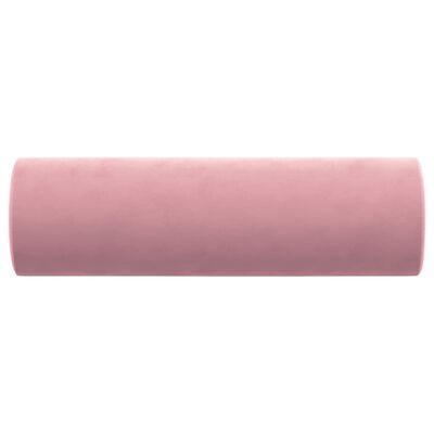 vidaXL Dekorační polštáře 2 ks růžové Ø 15 x 50 cm samet