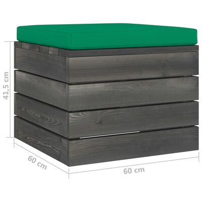 vidaXL Zahradní taburet z palet s poduškou borové dřevo