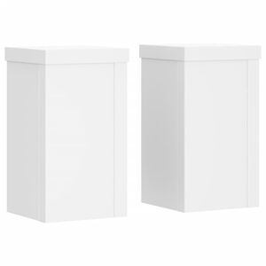 vidaXL Stojany na rostliny 2 ks b&iacute;l&eacute; 10 x 10 x 18 cm kompozitn&iacute; dřevo