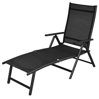 vidaXL Skládací zahradní židle 9 ks hliníkové černé