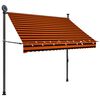 vidaXL Ručně zatahovac&iacute; mark&yacute;za s LED světlem 200 cm oranžovo-hněd&aacute;