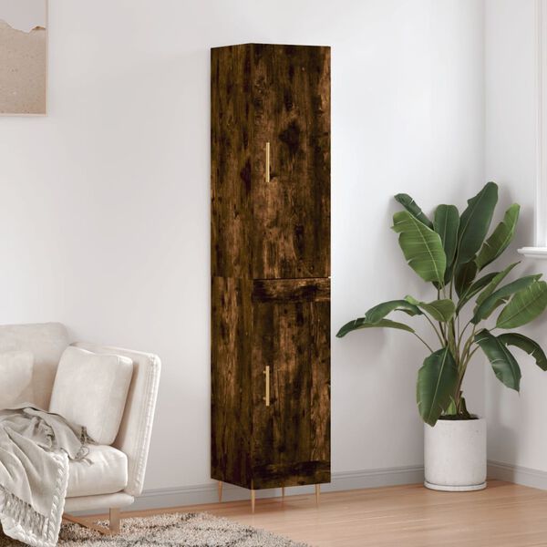 vidaXL Skř&iacute;ň highboard kouřov&yacute; dub 34,5 x 34 x 180 cm kompozitn&iacute; dřevo
