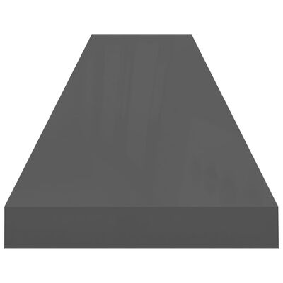 vidaXL Plovoucí nástěnná police šedá vysoký lesk 120x23,5x3,8 cm MDF