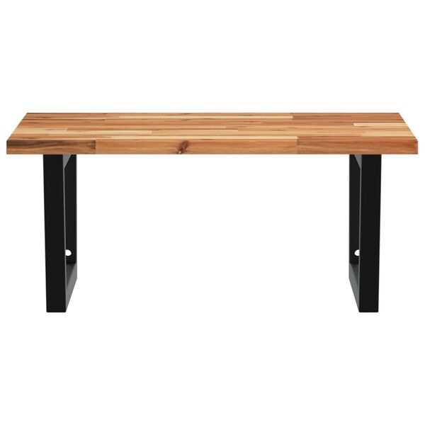 vidaXL Deska pod umyvadlo n&aacute;stěnn&aacute; ocel a masivn&iacute; ak&aacute;ciov&eacute; dřevo