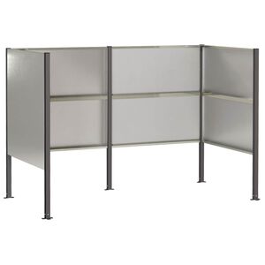 vidaXL Z&aacute;stěna na popelnice 167 x 85 x 113 cm Nerezov&aacute; ocel Stř&iacute;brn&aacute;