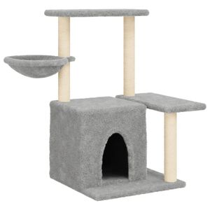 vidaXL &Scaron;krabadlo pro kočky se sisalov&yacute;mi sloupky světle &scaron;ed&eacute; 83 cm