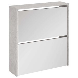 vidaXL Botn&iacute;k se zrcadlem 2patrov&yacute; betonově &scaron;ed&aacute; 63 x 17 x 67 cm