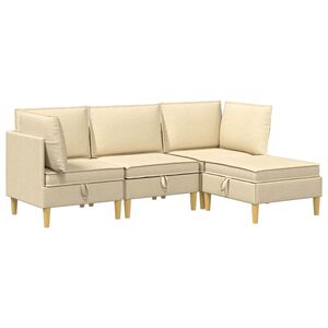 vidaXL Modul&aacute;rn&iacute; pohovka se storage 4 ks Kr&eacute;mov&aacute; Textil