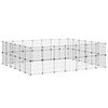 vidaXL 52panelov&aacute; ohr&aacute;dka pro zv&iacute;řata s dv&iacute;řky čern&aacute; 35 x 35 cm ocel