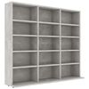 vidaXL Skř&iacute;ňka na CD betonově &scaron;ed&aacute; 100 x 23 x 89,5 cm kompozitn&iacute; dřevo