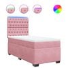 vidaXL Box spring postel s matrac&iacute; růžov&aacute; 90x190 cm samet
