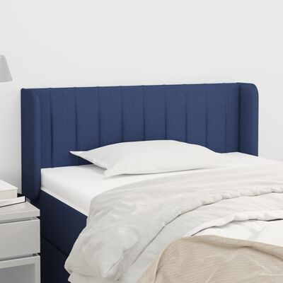 vidaXL Čelo postele typu ušák modré 83 x 16 x 78/88 cm textil