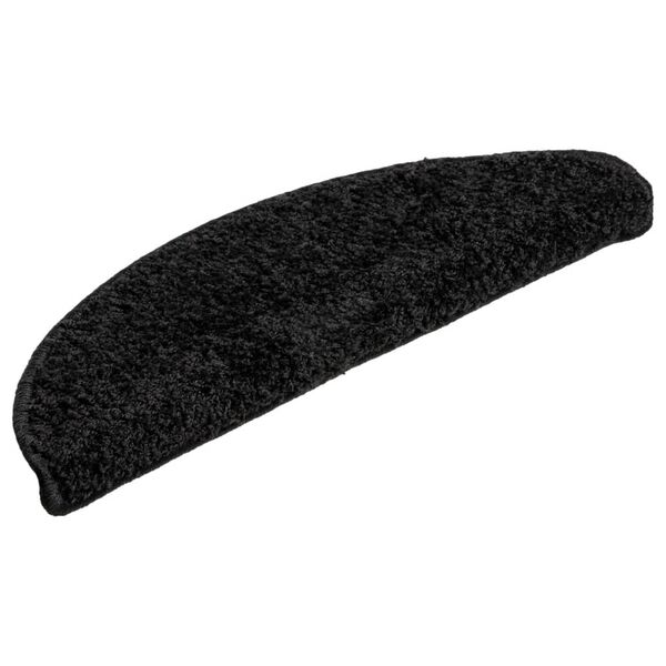 vidaXL Schodov&eacute; rohože 10 ks 56 x 17 x 3 cm čern&eacute;, půlkulat&eacute;