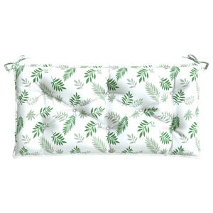 vidaXL Podu&scaron;ka na zahradn&iacute; lavici vzor listů 110 x 50 x 7 cm textil