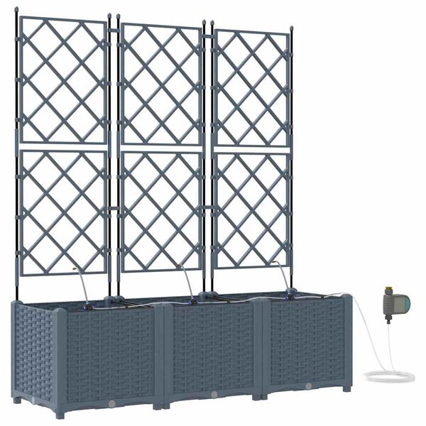 vidaXL Zahradn&iacute; pěstebn&iacute;k 3 pcs Světle &scaron;ed&aacute; Ocel