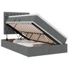vidaXL LED postel s &uacute;ložn&yacute;m prostorem a matrac&iacute; Tmavě &scaron;ed&aacute;