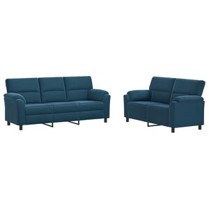vidaXL Set pohovek 2 pcs Modr&aacute; Samet
