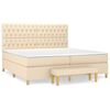 vidaXL Box spring postel s matrac&iacute; kr&eacute;mov&aacute; 200x200 cm textil