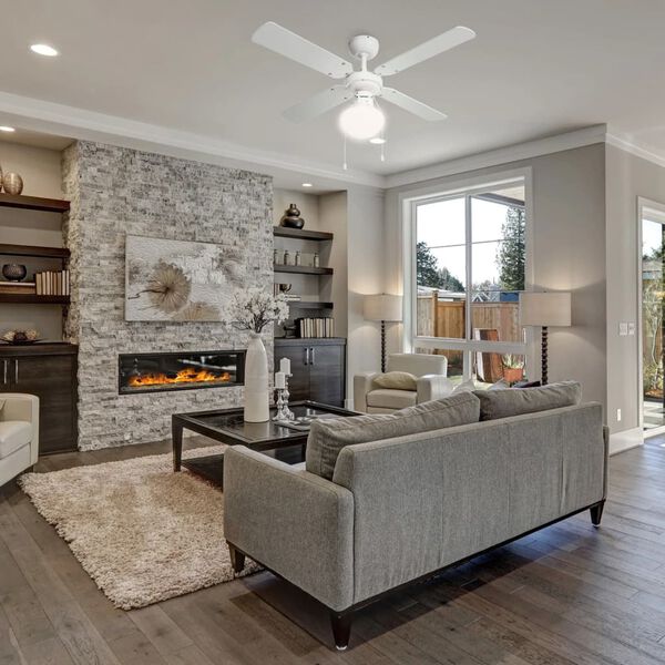 Bestron Stropn&iacute; ventil&aacute;tor b&iacute;l&yacute; 102 cm 50 W DHB42W