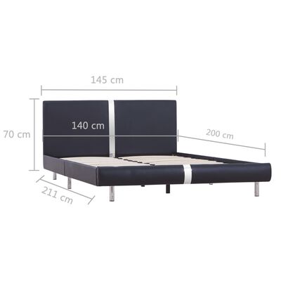 vidaXL Rám postele černý umělá kůže 140 x 200 cm